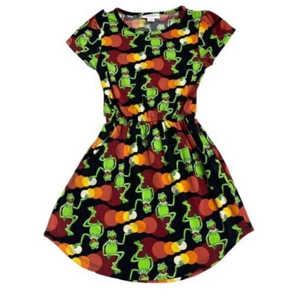 LulaRoe Kermit the Frog Toddler Girl Dress with Pockets Size 4T - Picture 1 of 6